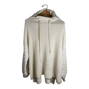 𝅺glam Women's Hooded Sweater Oversized Baggy and Soft Cream Size Medium Large